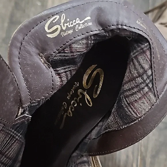 SBICCA fringe wedge bootie brown leather sz 9 - Picture 6 of 6